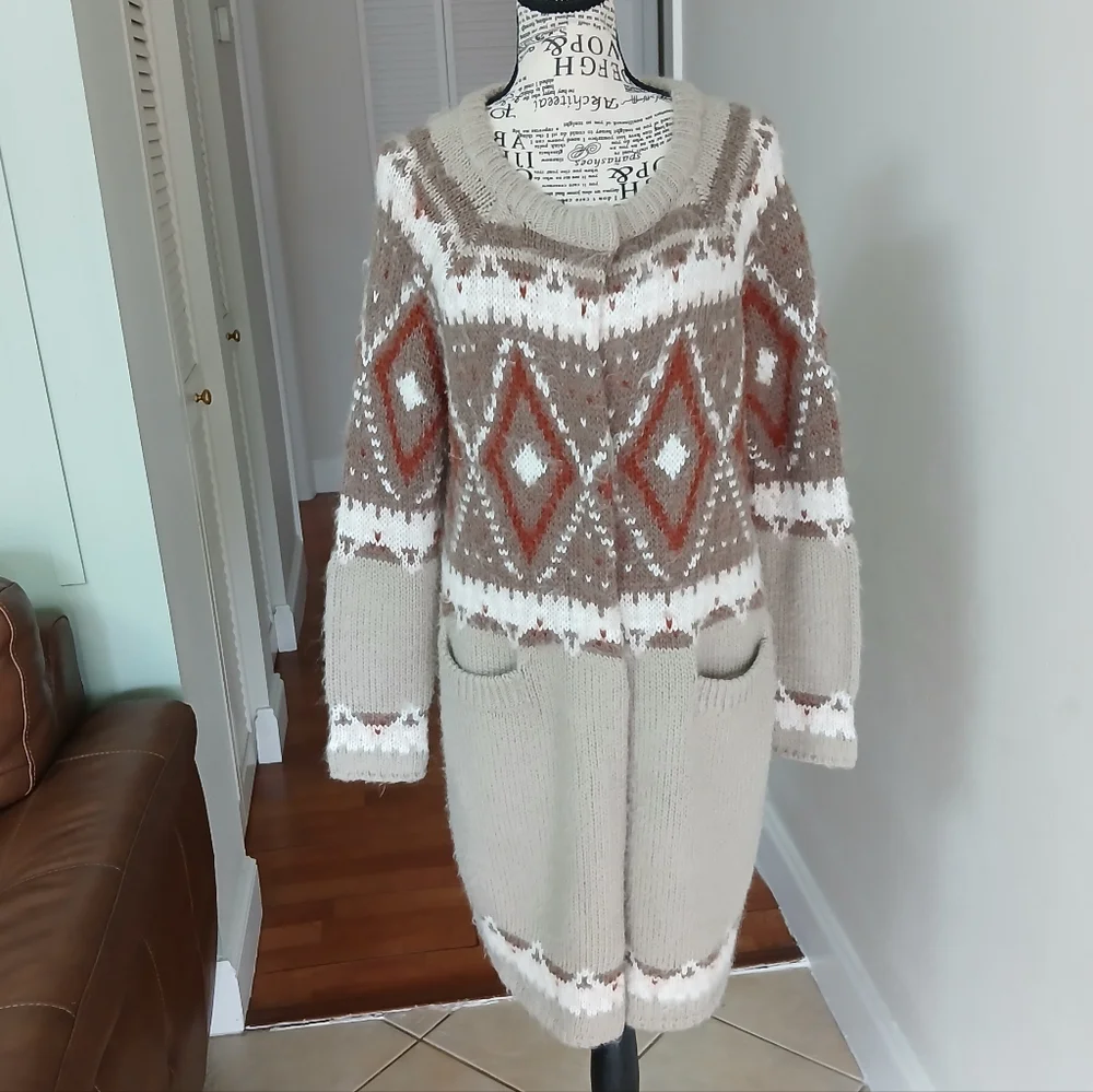 Free People Frosted Fair‎ Isle Cardigan